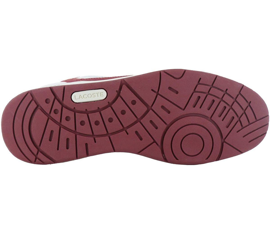 LACOSTE T-Clip Leather - Herren Sneakers Schuhe Leder Weiß-Rot 747SMA0072286