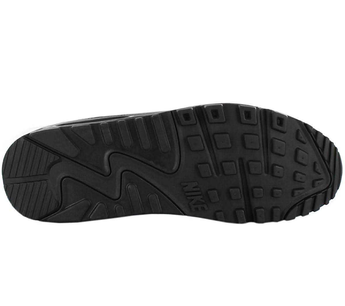 Nike Air Max 90 Leather - Herren Sneakers Schuhe Leder Triple-Black CZ5594-001