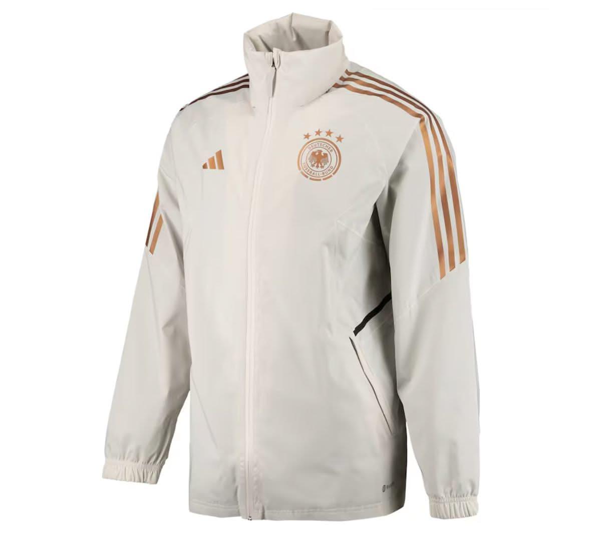 adidas Fussball DFB Deutschland Rain Jacket - Herren Regen Jacke Beige HL9338