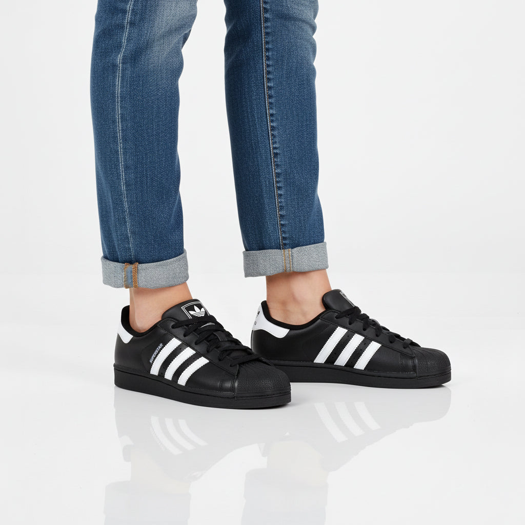 adidas Originals Superstar II - Damen Sneakers Schuhe Schwarz-Weiß JH9977