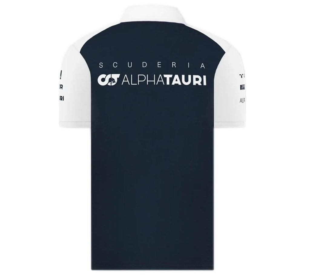 ALPHA TAURI F1 Team Polo - Herren T-Shirt Formel 1 Blau-Weiß  SAT22028