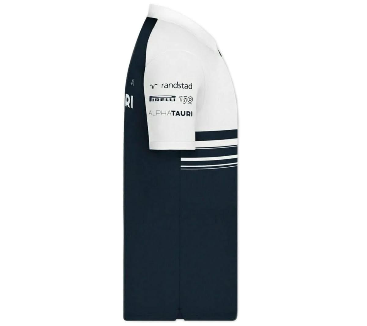 ALPHA TAURI F1 Team Polo - Herren T-Shirt Formel 1 Blau-Weiß  SAT22028