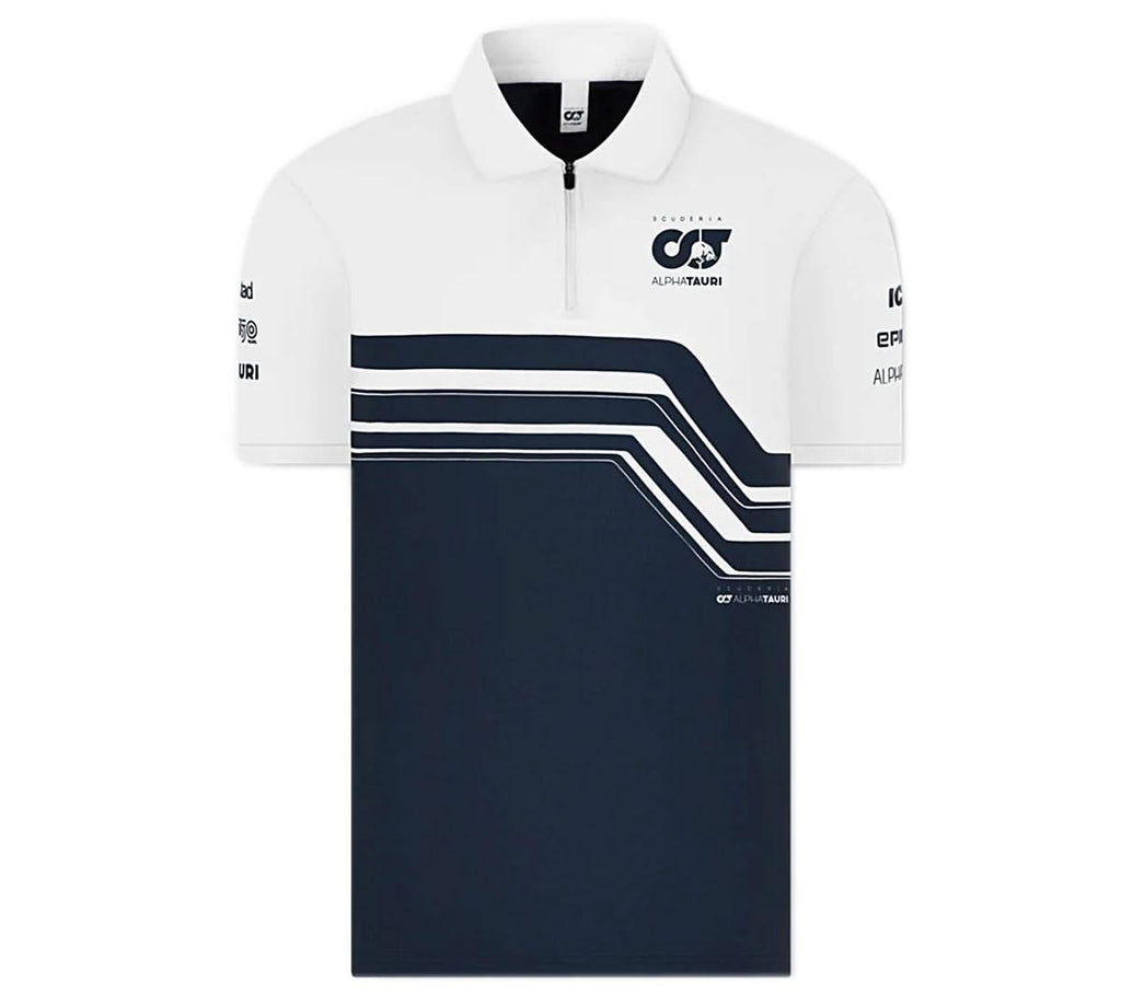 ALPHA TAURI F1 Team Polo - Herren T-Shirt Formel 1 Blau-Weiß  SAT22028
