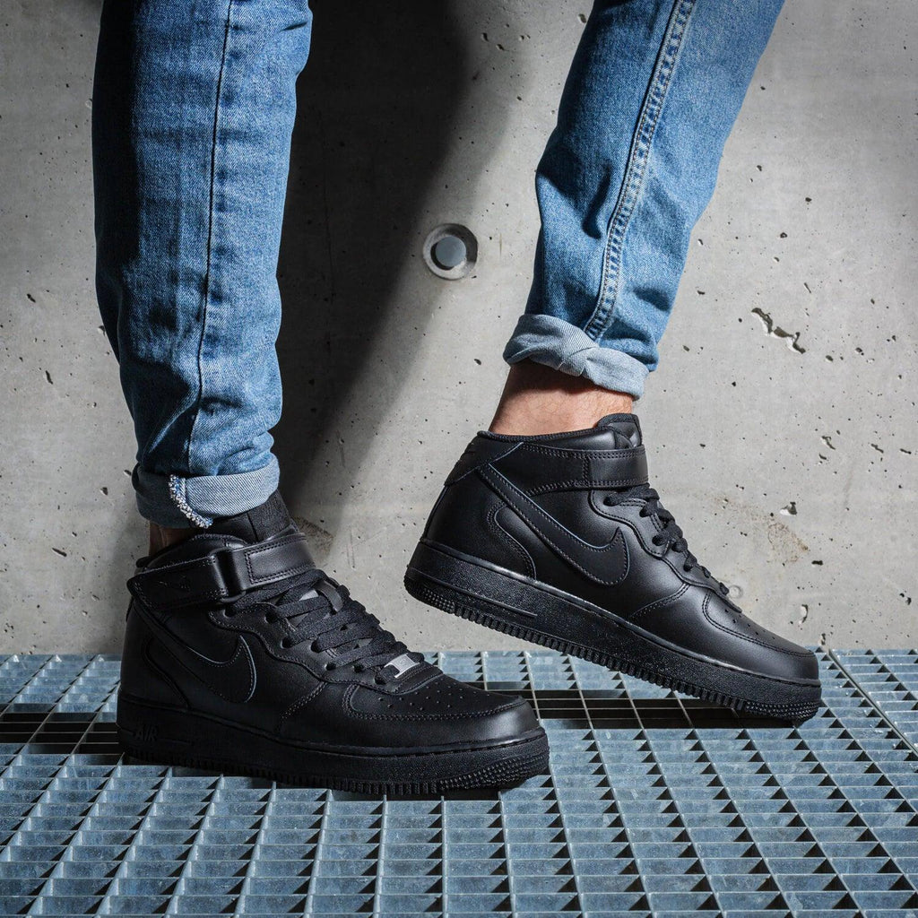 Nike Air Force 1 Mid 07 - Triple Black - Herren Sneakers Schuhe Schwarz CW2289-001